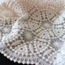 Bio-Tüll aus Baumwolle mit Stickerei - Design 69892 - roh <120m Abnahme ORGANIC