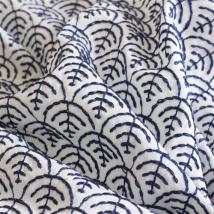 Organic Baumwoll-Seiden-Stickerei Design 69876 - denim 