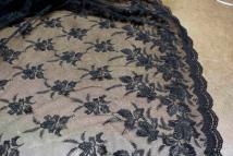 Tüll-Allover T03 in Schwarz, 115 cm breit - Muster Handmuster