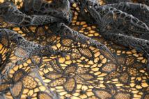 Spitzen-Allover A03 in Schwarz, 55 cm breit - Muster Handmuster