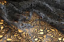 Spitzen-Allover A04 in Schwarz, 50 cm breit - Muster Handmuster