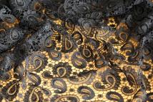 Spitzen-Allover A06 in Schwarz, 67 cm breit - Muster Handmuster