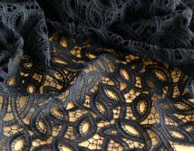 Spitzen-Allover A07 in Schwarz, 45 cm breit - Muster Handmuster