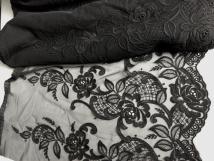 Tüll-Allover T04 in Schwarz, 52 cm breit - Muster Handmuster