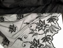 Tüll-Allover T07 in Schwarz, 70 cm breit - Muster Handmuster