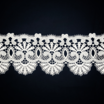 Spitzen-Borte B34 in Weiß, 13 cm breit 