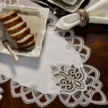 Design London - Spitze Beige-Creme mit Gewebe Jacquard 