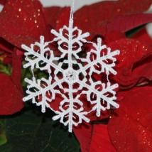 Schneekristall A Weiß - mit Swarovski® Kristallen 