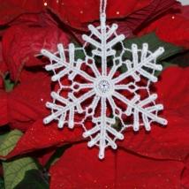 Schneekristall B - Weiß mit Swarovski® Kristallen 