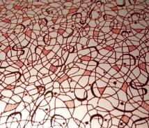 Spitzen-Allover A01 in Creme oder Weinrot, drei verschiedene Breiten - Muster Creme | Handmuster