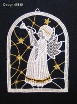 Fensterbild Engel mit Trompete 