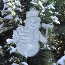 Fensterbild Schneemann Creme 