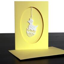 Klappkarte mit Küken aus Spitze 
