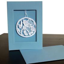 Klappkarte mit Narzisse aus Spitze 