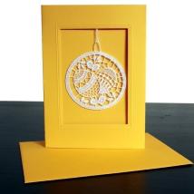 Klappkarte mit Ostereiern aus Spitze 