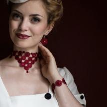 Armband Audrey - Weinrot 