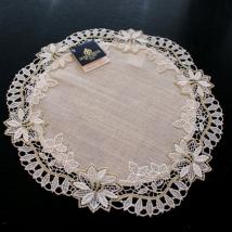 Design Paris - beige - 30 cm rund Vogtlandleinen L