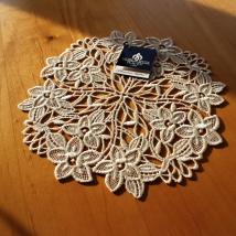 Kleine Tischdecke Madrid - 22 cm rund - Guipure Spitze 