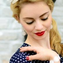 Ohrhänger Audrey - Creme, lang 