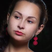 Ohrhänger Audrey - Weinrot, lang 