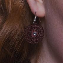 Runde Ohrringe Audrey - Mokka mit Stein 