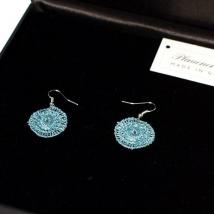 Runde Ohrringe Audrey - Türkis mit Stein 