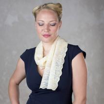 Schal Daisy - Creme & Gold 