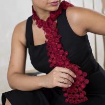 Schal Audrey | Guipure-Spitze in Weinrot 