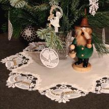 Design Nürnberg - Tischdecke Weihnachten mit (Vogtlandleinen L) 53 cm rund