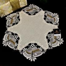 Design Nürnberg - Tischdecke Weihnachten mit (Vogtlandleinen L) 40 cm rund