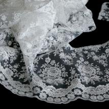 Tüll-Borte B20 in Weiß, 16 cm breit 