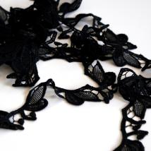 Spitzen-Borte B25 in Schwarz, 4 cm breit 