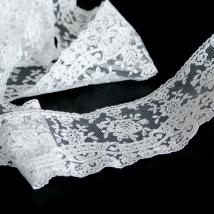 Tüll-Borte B18 in Weiß, 6 cm breit 