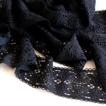 Spitzen-Borte B23 in Schwarz, 9 cm breit 