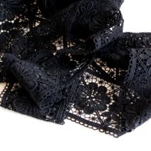 Spitzen-Borte B24 in Schwarz, 9 cm breit 