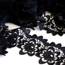 Spitzen-Borte B22 in Schwarz, 9 cm breit 