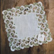 Tischdecke Genf - 36x36 cm Grün & Creme 