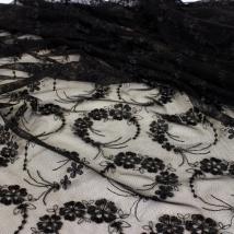 Tüll-Allover T02 in Schwarz, 120 cm breit 