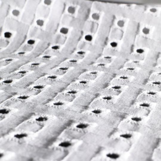 Bio-Voile aus Baumwolle mit Bohr-Stickerei Design 69912 - weiß Preis ab ab 51m GOTS