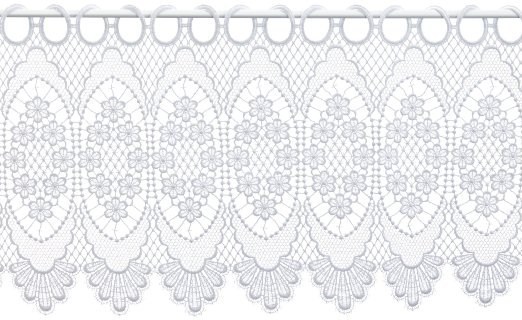 Scheibengardine Spitze No. 68109 - Farbe Weiss Höhe 30 cm