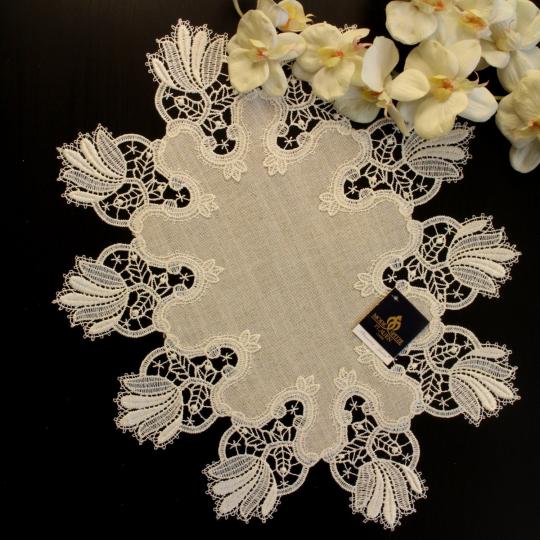 Design Bordeaux - 45 x 90 cm oval Vogtlandleinen L