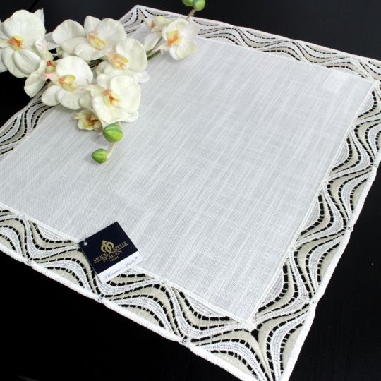 Spitze | Design Luzern - 40 x 80 cm eckig Beige | Acrylleinen AL