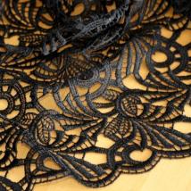 Spitzen-Allover A04 in Schwarz, 50 cm breit 